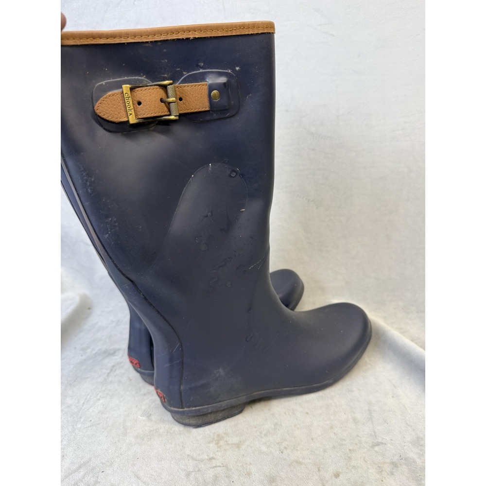 Chooka Boots Womens Size 10 Navy City Solid Rain Mid Calf Rubber Waterproof - Picture 9 of 14